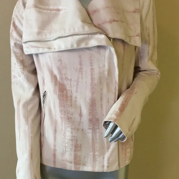 Blank NYC Cream tie-dye faux suede drape front jacket - Picture 6 of 16